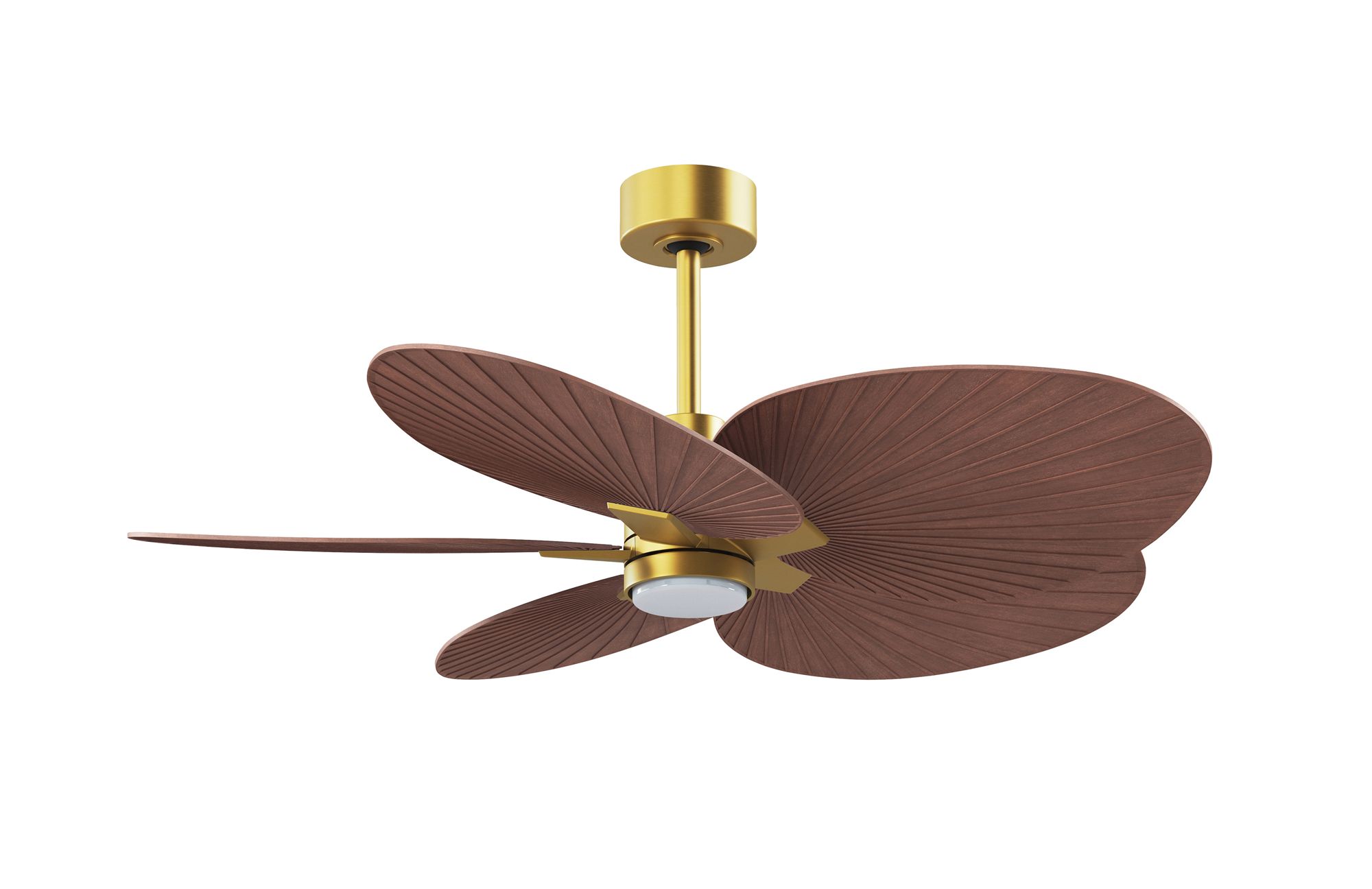 Image 2 Alessandra Tropical 48" Brass LED Ceiling Fan w/ Walnut Blades more views