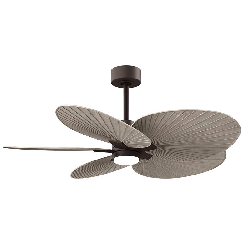 Image 1 Alessandra Tropical 48" Bronze LED Ceiling Fan w/ Gray Ash Blades