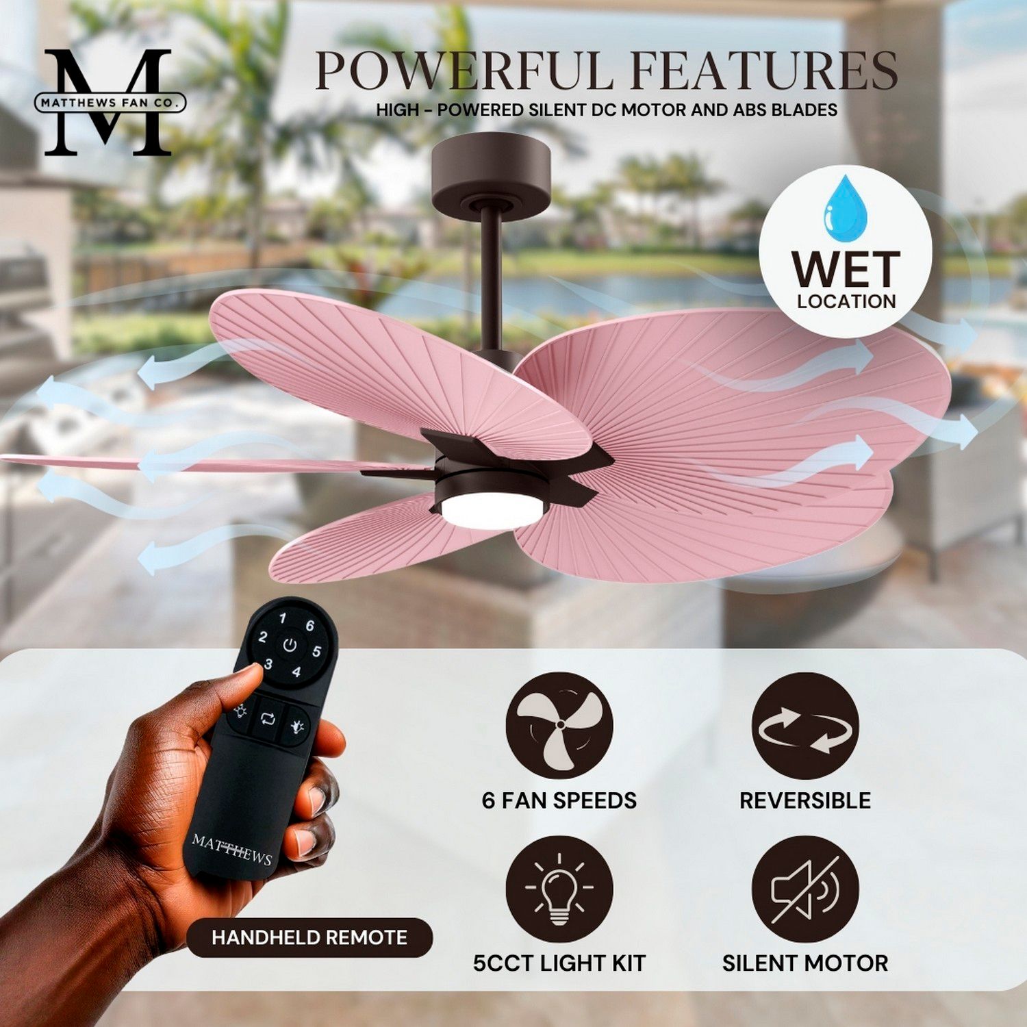 Image 7 Alessandra Tropical 48" Bronze LED Ceiling Fan w/ Light Pink Blades more views