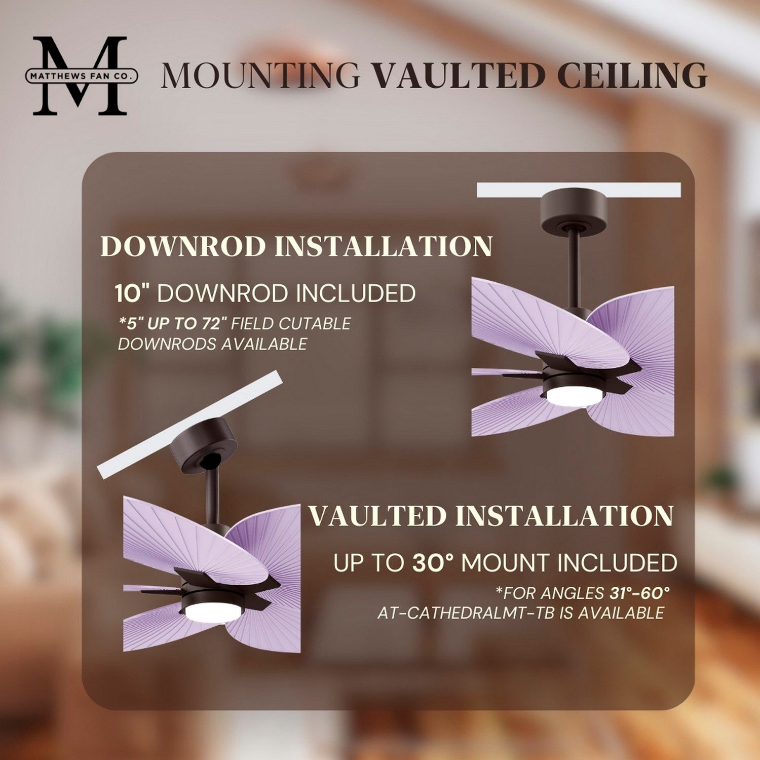 Alessandra Tropical 48" Bronze LED Ceiling Fan w/ Lilac Blades