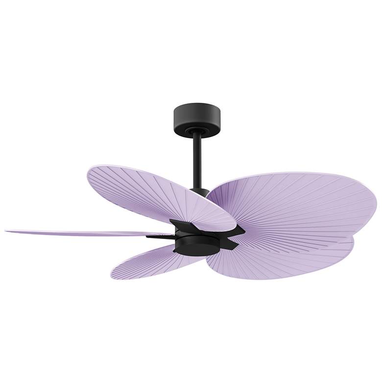 Image 1 Alessandra Tropical 48" Matte Black Ceiling Fan w/ Lilac Blades