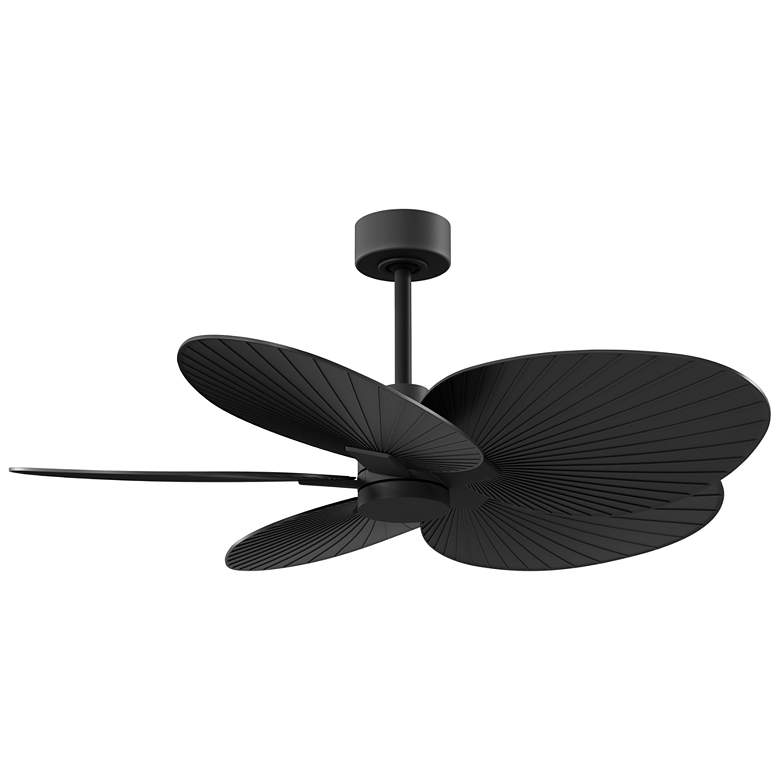 Image 1 Alessandra Tropical 48" Matte Black Ceiling Fan w/ Matte Black Blades