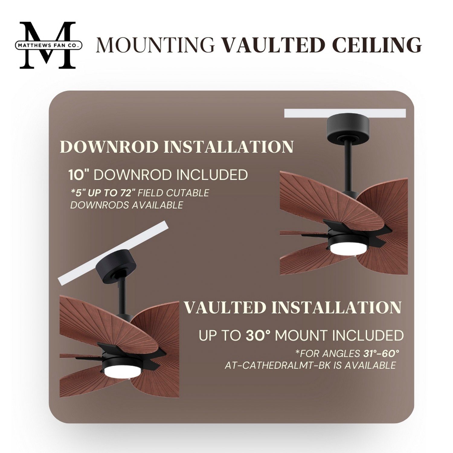 Alessandra Tropical 48" Matte Black LED Ceiling Fan w/ Walnut Blades