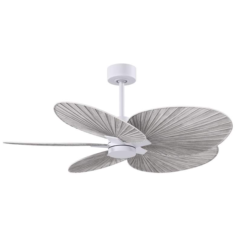 Image 1 Alessandra Tropical 48" Matte White Ceiling Fan w/ Barn Wood Blades