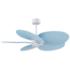 Alessandra Tropical 48" Matte White Ceiling Fan w/ Light Blue Blades