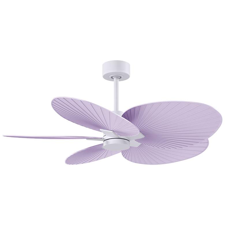 Image 1 Alessandra Tropical 48" Matte White Ceiling Fan w/ Lilac Blades