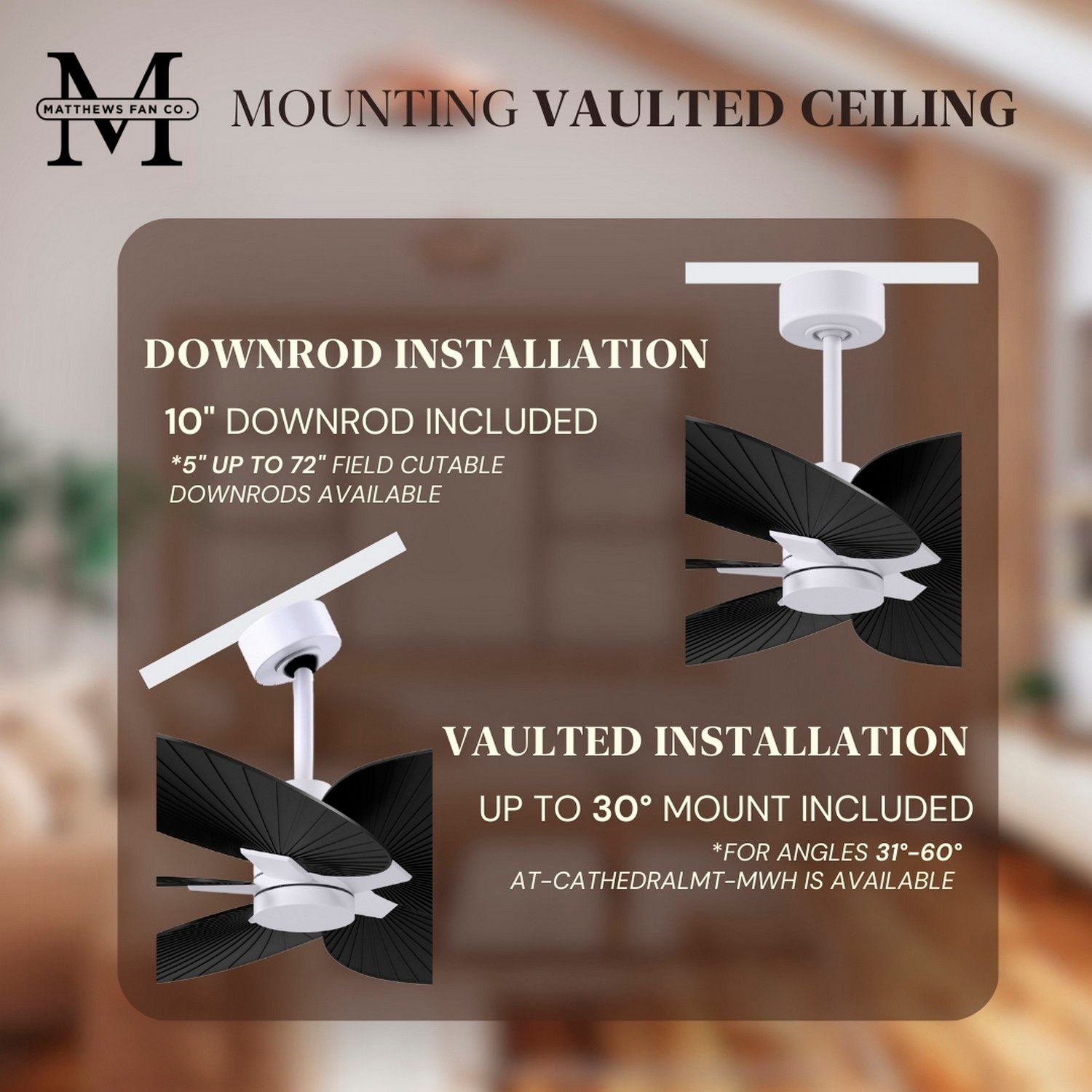 Alessandra Tropical 48" Matte White Ceiling Fan w/ Matte Black Blades