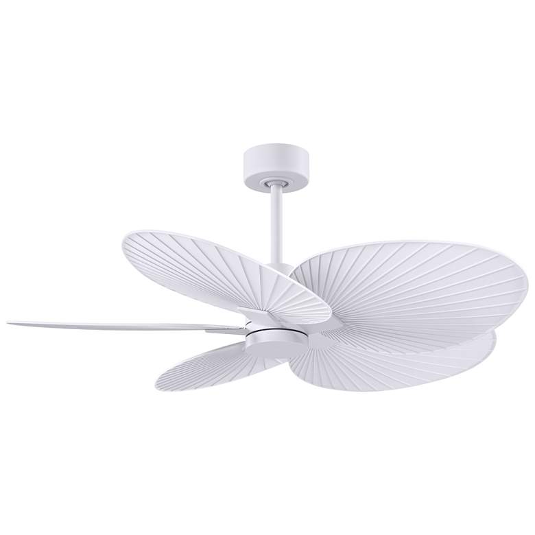 Image 1 Alessandra Tropical 48" Matte White Ceiling Fan w/ Matte White Blades