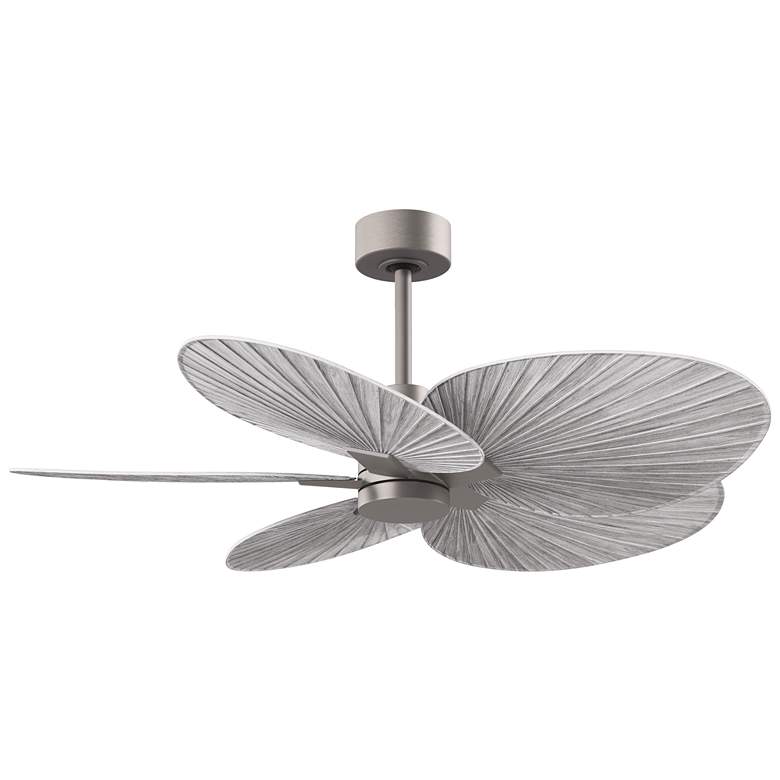 Image 1 Alessandra Tropical 48" Nickel Ceiling Fan w/ Barn Wood Blades