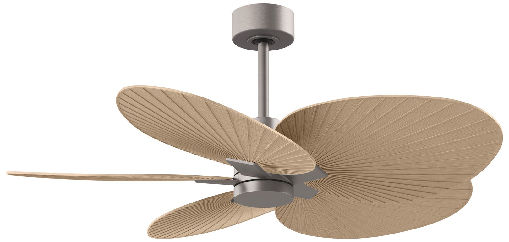 Alessandra Tropical 48" Nickel Ceiling Fan w/ Light Maple Blades
