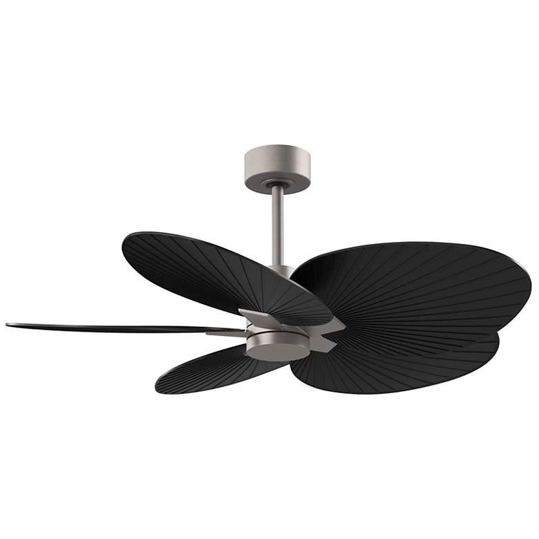 Image 1 Alessandra Tropical 48" Nickel Ceiling Fan w/ Matte Black Blades