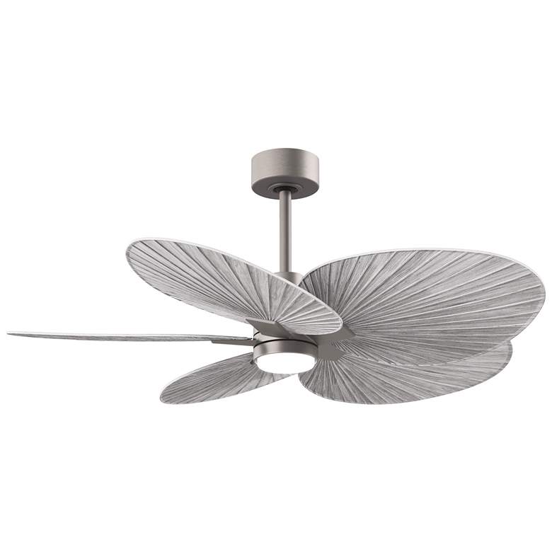 Image 1 Alessandra Tropical 48" Nickel LED Ceiling Fan w/ Barn Wood Blades