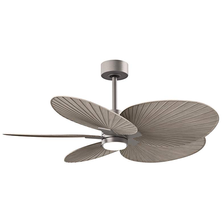 Image 1 Alessandra Tropical 48" Nickel LED Ceiling Fan w/ Gray Ash Blades