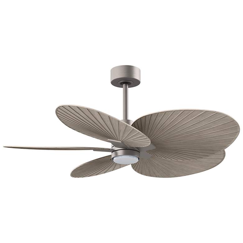 Image 2 Alessandra Tropical 48" Nickel LED Ceiling Fan w/ Gray Ash Blades more views