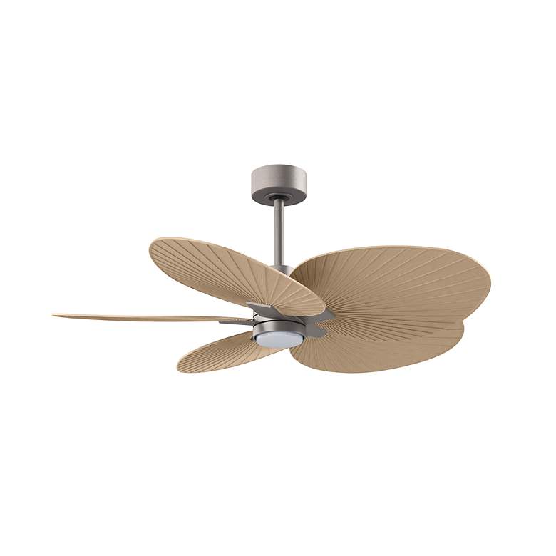 Image 2 Alessandra Tropical 48" Nickel LED Ceiling Fan w/ Light Maple Blades more views