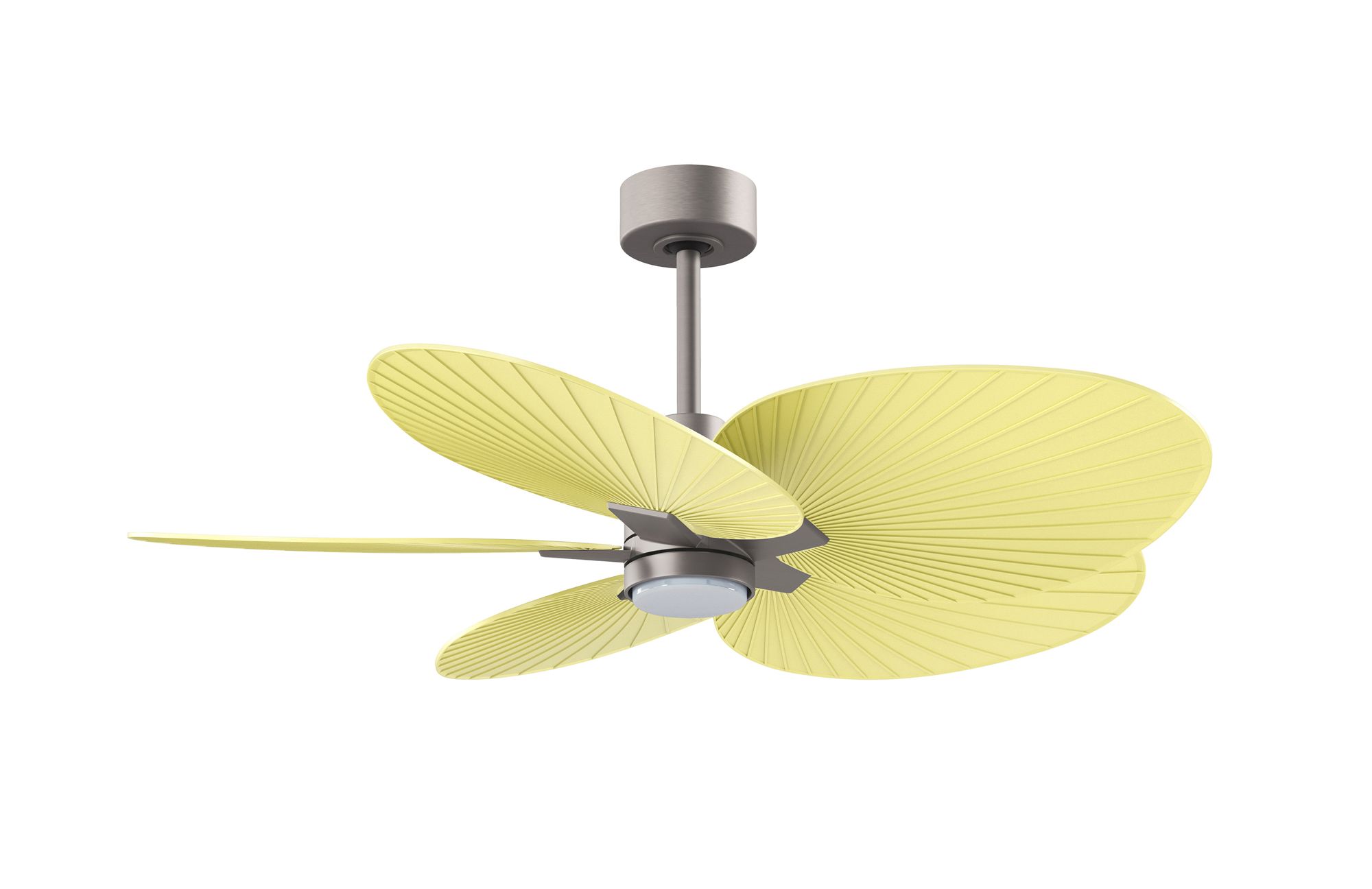 Image 2 Alessandra Tropical 48" Nickel LED Ceiling Fan w/ Light Yellow Blades more views