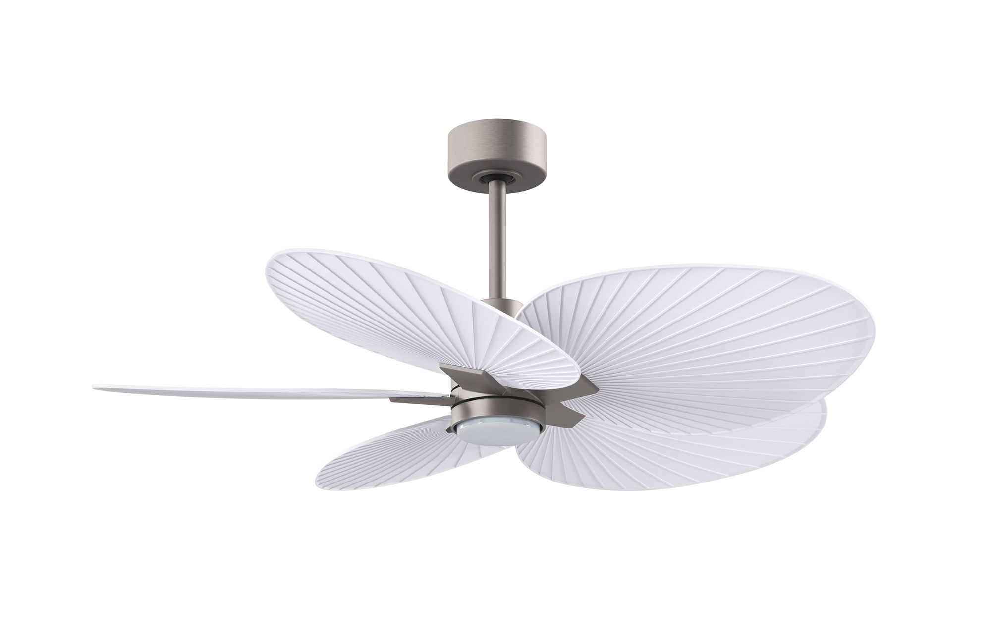 Image 2 Alessandra Tropical 48" Nickel LED Ceiling Fan w/ Matte White Blades more views