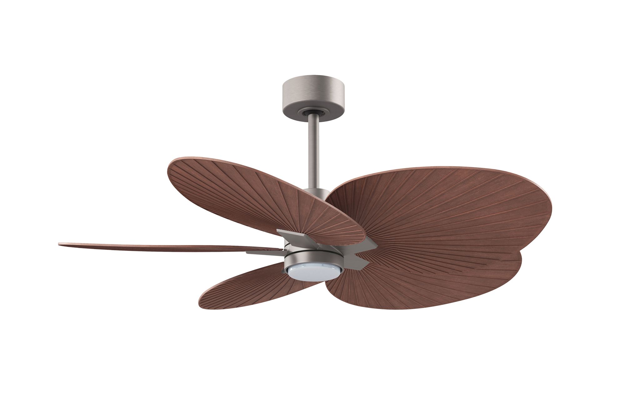 Image 2 Alessandra Tropical 48" Nickel LED Ceiling Fan w/ Walnut Blades more views