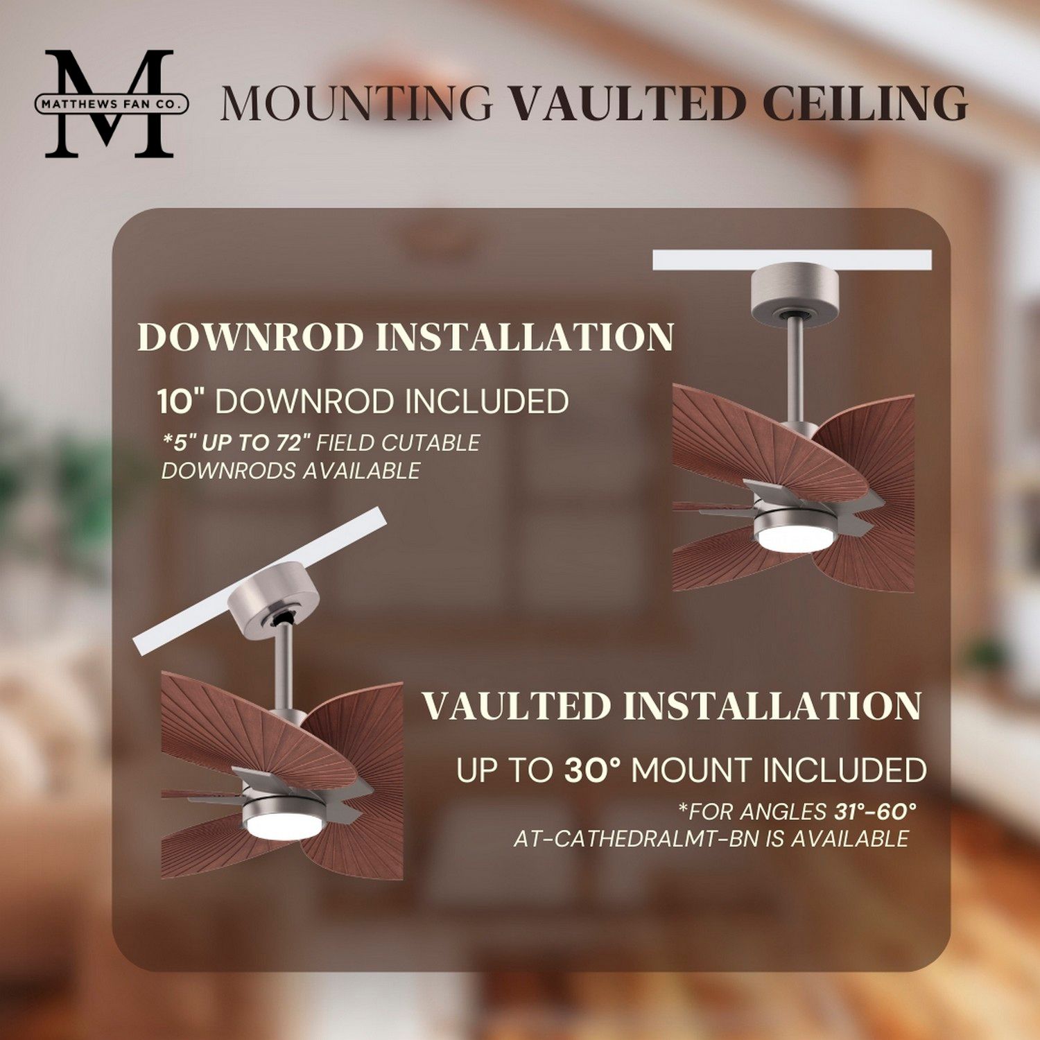 Image 7 Alessandra Tropical 48" Nickel LED Ceiling Fan w/ Walnut Blades more views