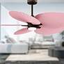 3_Alessandra Tropical 48" Textured Bronze Ceiling Fan w/Light Pink Blade more views