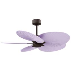 Alessandra Tropical 48" Textured Bronze Ceiling Fan w/ Lilac Blades