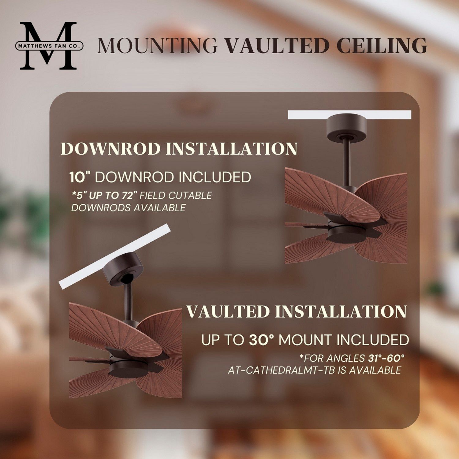 Image 6 Alessandra Tropical 48" Textured Bronze Ceiling Fan w/ Walnut Blades more views