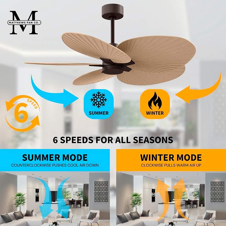 Image 7 Alessandra Tropical 48" Textured Bronze CeilingFan w/Light Maple Blade more views