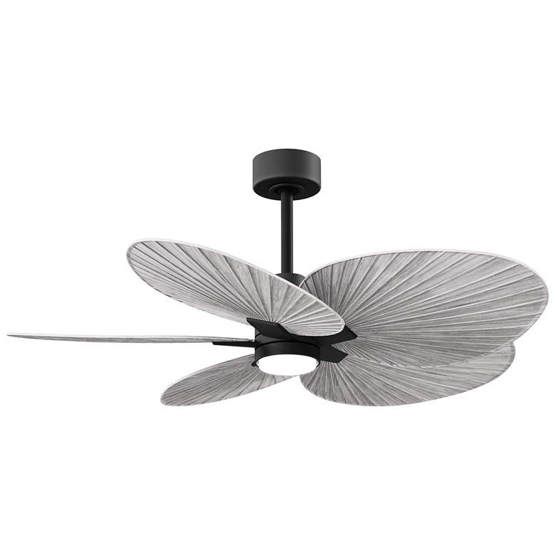 Image 1 Alessandra Tropical 48"Matte Black LED Ceiling Fan w/ Barn Wood Blades