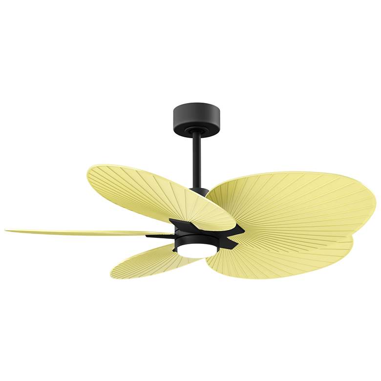 Image 1 Alessandra Tropical 48"Matte Black LED Ceiling Fan w/LightYellowBlades