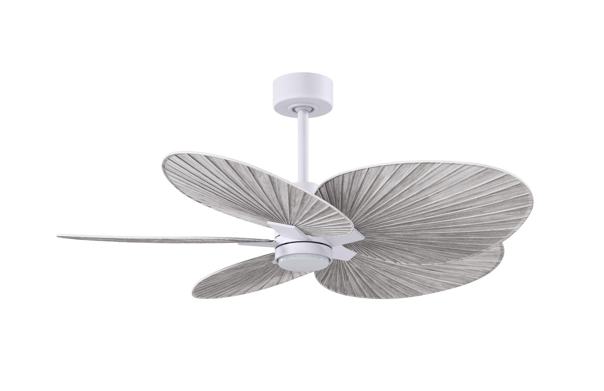 Image 2 Alessandra Tropical 48"Matte White LED Ceiling Fan w/ Barn Wood Blades more views