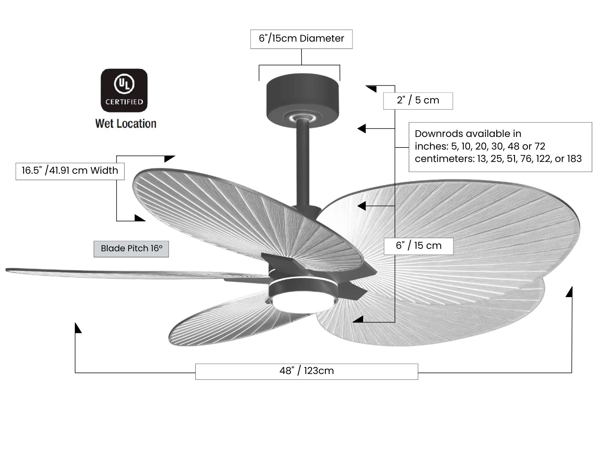 Image 4 Alessandra Tropical 48"Matte White LED Ceiling Fan w/ Barn Wood Blades more views