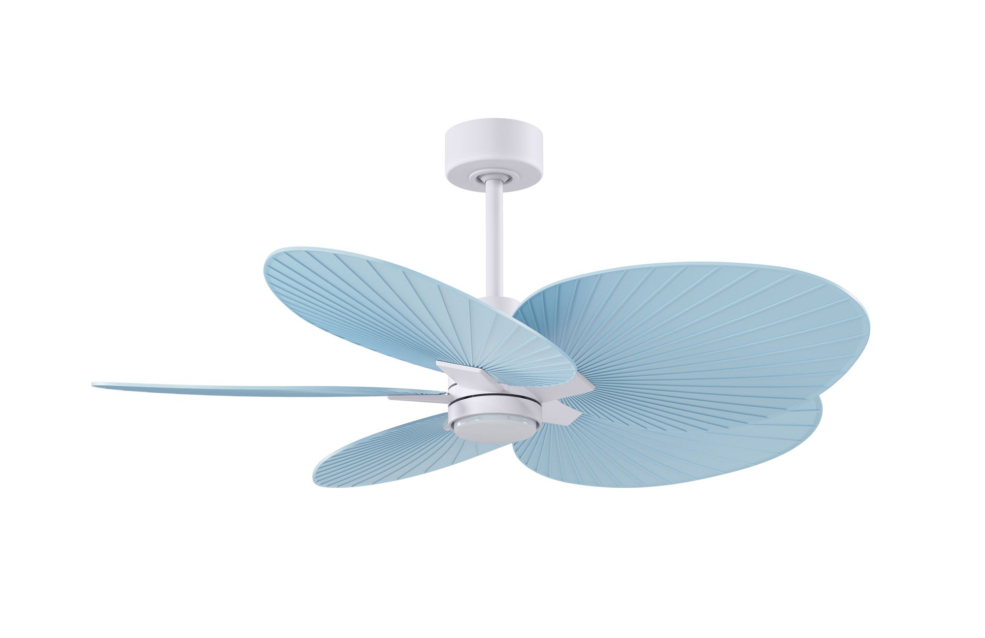 Image 3 Alessandra Tropical 48"Matte White LED Ceiling Fan w/Light Blue Blades more views