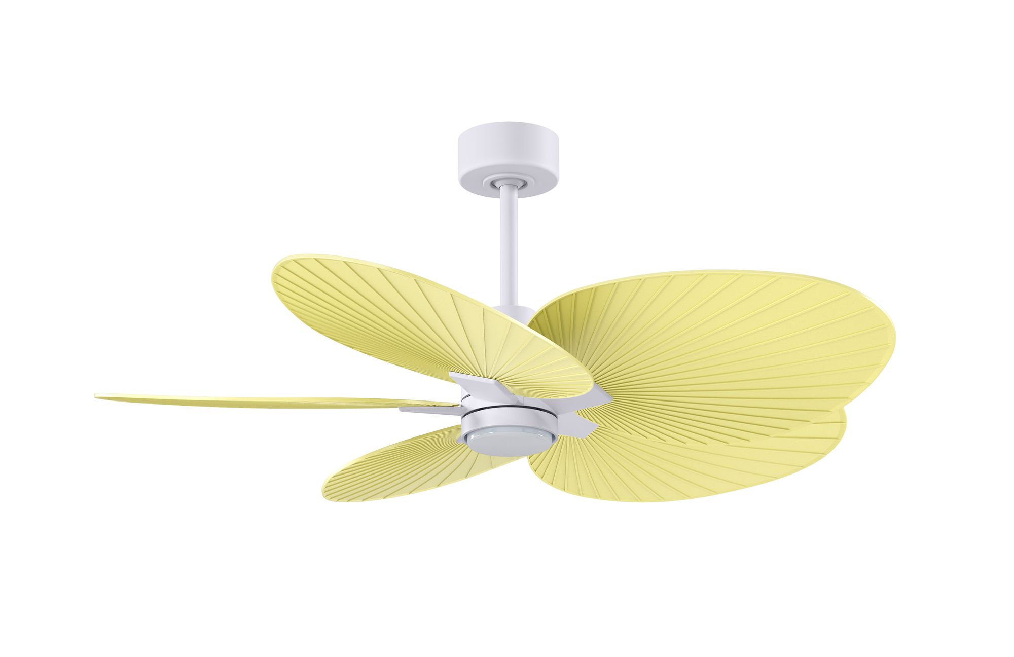 Image 2 Alessandra Tropical 48"Matte White LED Ceiling Fan w/LightYellowBlades more views