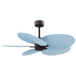 Alessandra Tropical 48"Textured Bronze Ceiling Fan w/Light Blue Blades