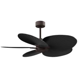 Alessandra Tropical 48"Textured Bronze Ceiling Fan w/Matte Black Blade