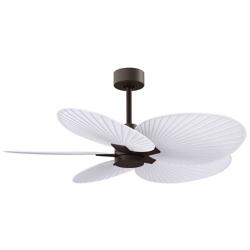 Alessandra Tropical 48"Textured Bronze Ceiling Fan w/Matte White Blade