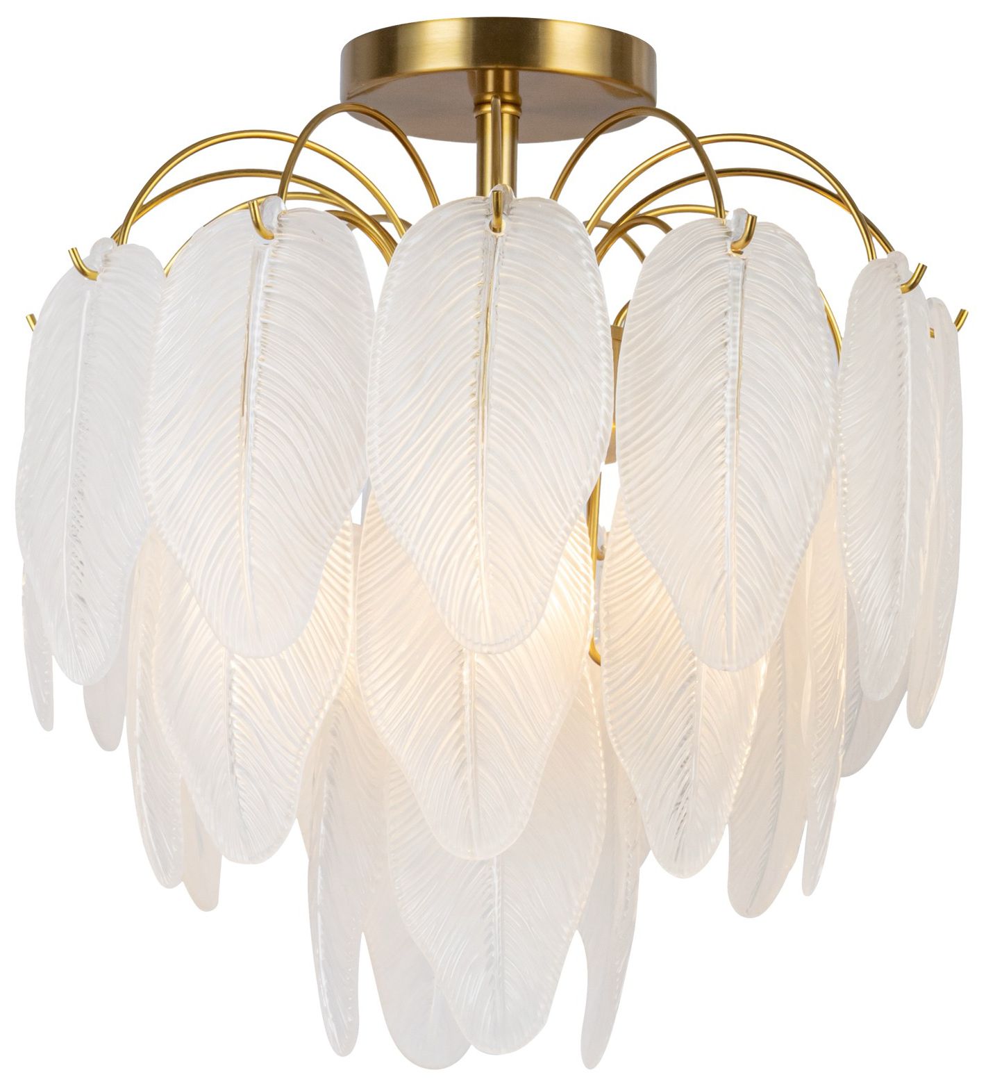 Alessia 13 1/2" Wide Brushed Brass 4-Light Ceiling Light