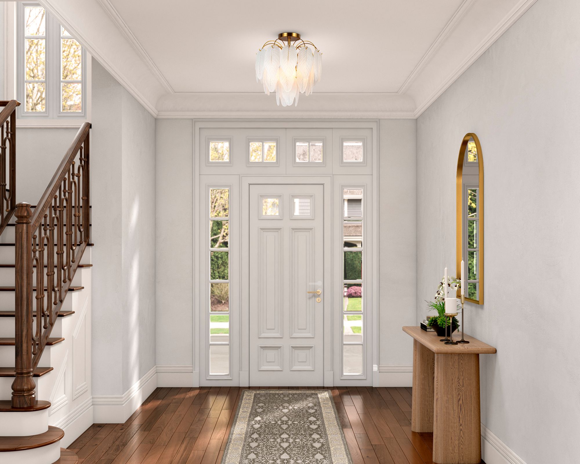 Image 7 Alessia 13 1/2" Wide Brushed Brass 4-Light Ceiling Light more views