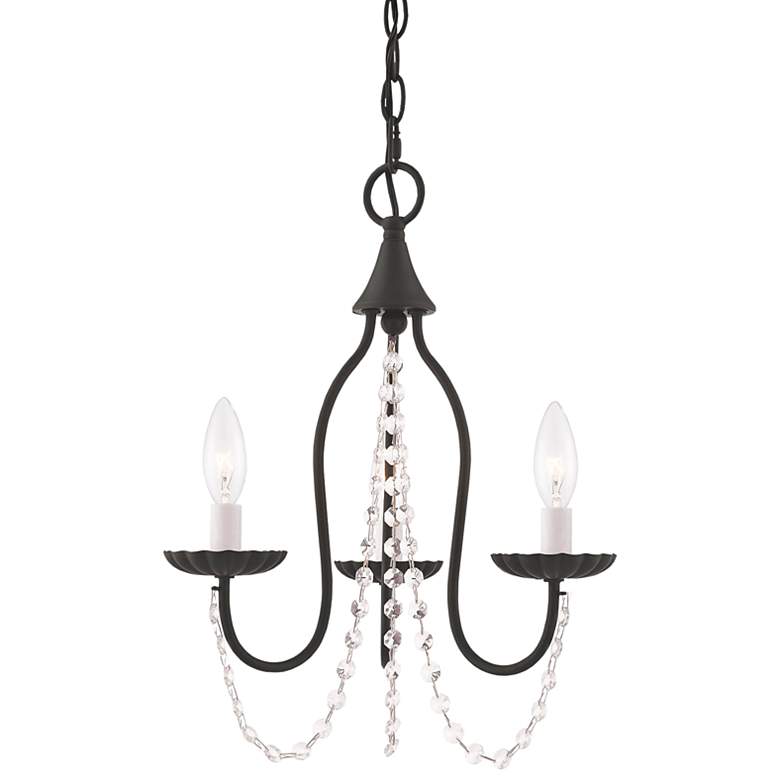 Image 3 Alessia 13" Wide Black and Crystal 3-Light Chandelier