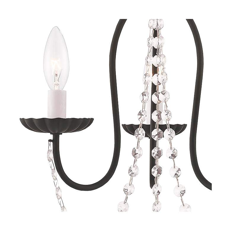 Image 4 Alessia 13" Wide Black and Crystal 3-Light Chandelier more views