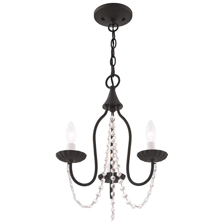 Image 5 Alessia 13" Wide Black and Crystal 3-Light Chandelier more views