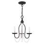 5_Alessia 13" Wide Black and Crystal 3-Light Chandelier more views