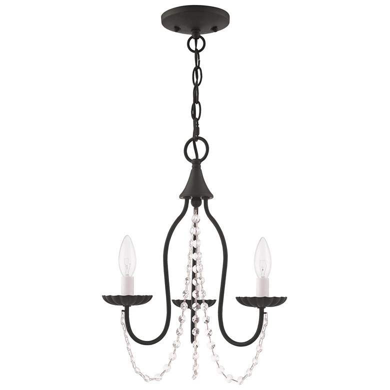 Image 6 Alessia 13" Wide Black and Crystal 3-Light Chandelier more views