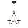6_Alessia 13" Wide Black and Crystal 3-Light Chandelier more views