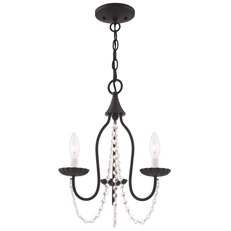 Image 7 Alessia 13" Wide Black and Crystal 3-Light Chandelier more views