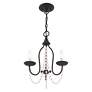 7_Alessia 13" Wide Black and Crystal 3-Light Chandelier more views