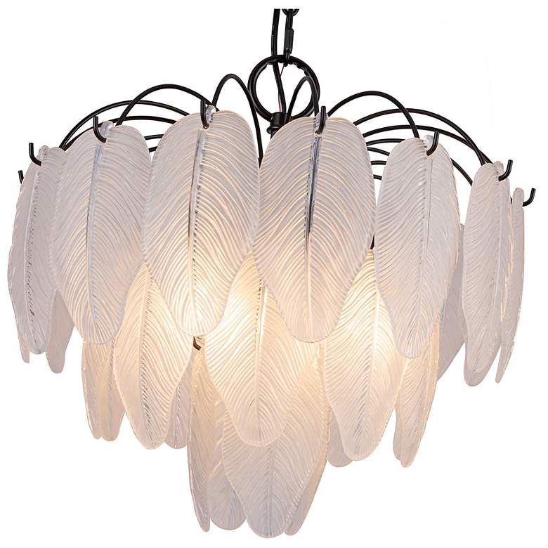 Image 5 Alessia 16.5" Wide 4-Light Black Chandelier w/ White Shade more views