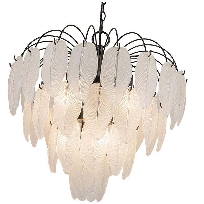 Image 5 Alessia 22.5" Wide 10-Light Black Chandelier w/ White Shade more views