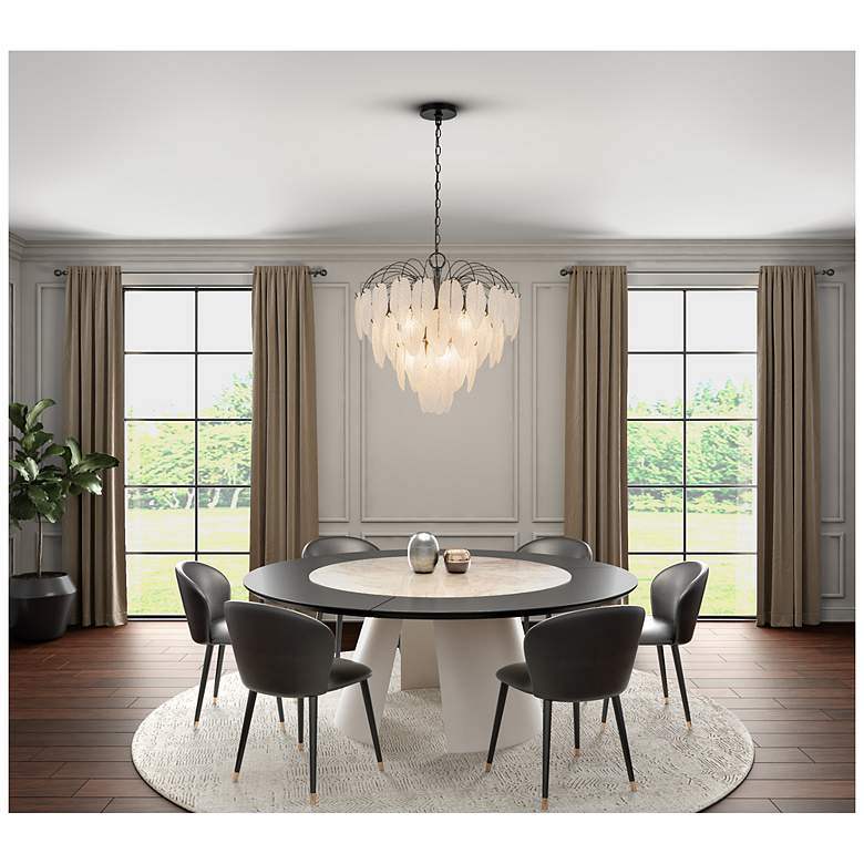 Image 6 Alessia 22.5" Wide 10-Light Black Chandelier w/ White Shade more views