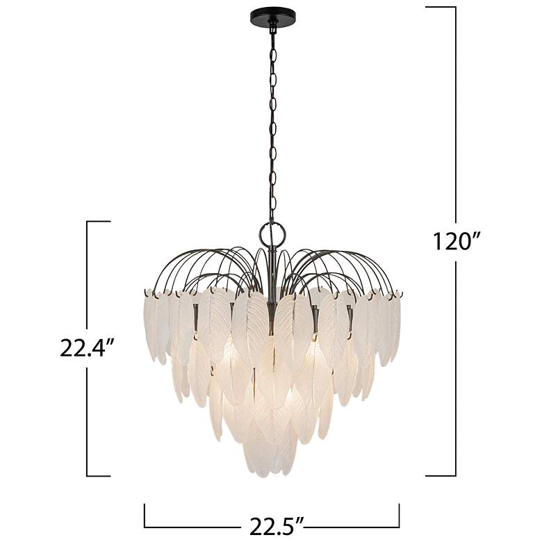Image 7 Alessia 22.5" Wide 10-Light Black Chandelier w/ White Shade more views